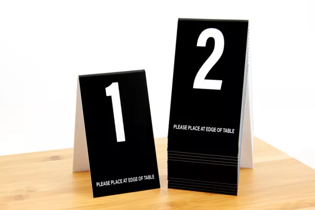 Table Numbers 1-20, Tent Style, Black w/ White Numbers, Free Shipping