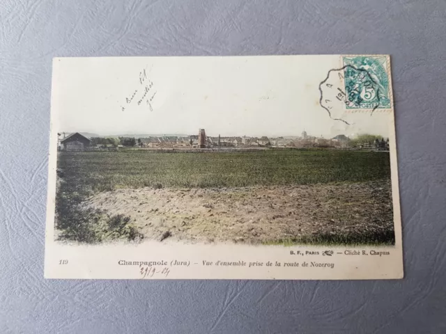 CPA / Carte postale ancienne - CHAMPAGNOLE Vue d'ensemble route Nezeroy (39)