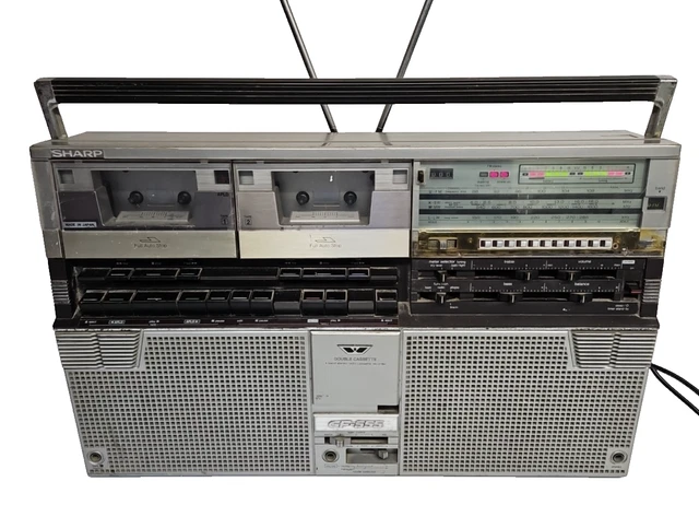 SHARP GF-555 BOOMBOX Vintage 4 Band Stereo Double Cassette requires ...
