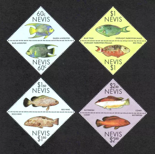 Nevis 1987 Coral Reef Fishes complete set of 8 values (SG 477-484) MNH