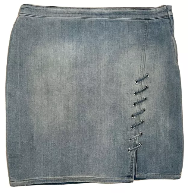 DKNY Lace-up Denim Skirt Size 31 or US 12 Saks Off 5th 2022 2