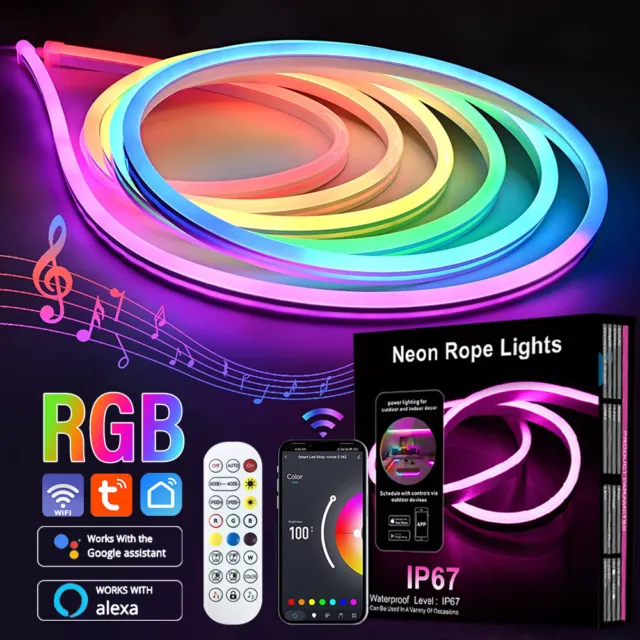 Neon LED Streifen Stripe 12V RGB WIFI APP Control Flex Schlauch diffus Lichtband