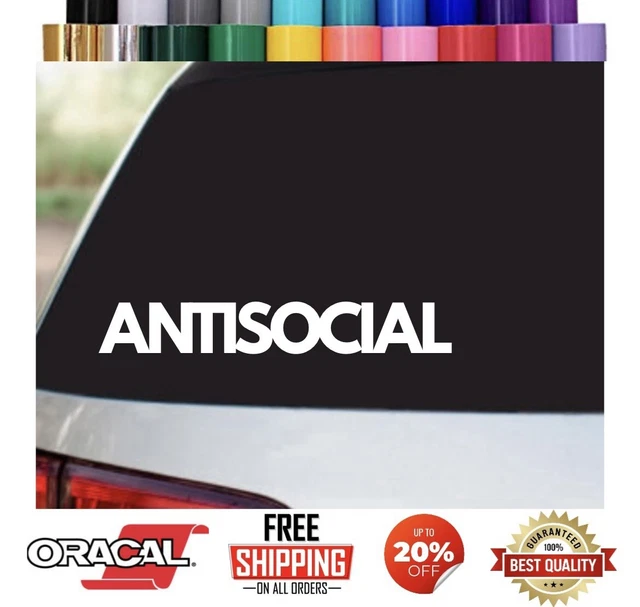 Anti Social Jdm Decal Window Sticker Club Banner Slammed Racing Drift Illest Car