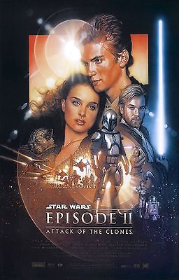STAR WARS ATTACK OF THE CLONES Movie Poster Episode II Return Jedi Empire 3D