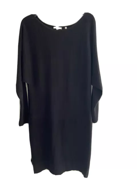 VINCE Black Cashmere Sweater Dress L Long Sleeve Drop Waist Great Condition