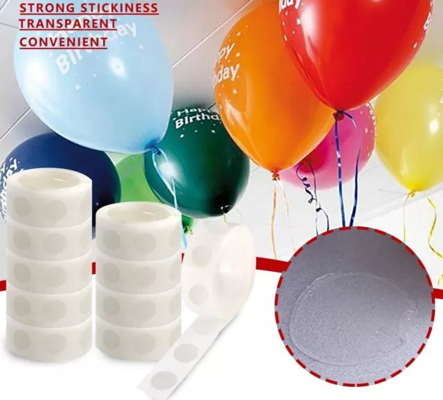 Adhesive Dots 100-500 Clear Double Sided Tape For Sticky DIY Balloon Craft