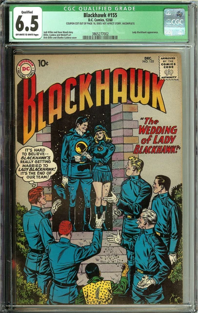 Blackhawk #155 Cgc 6.5 Ow/Wh Pages // Lady Blackhawk App Dc 1960