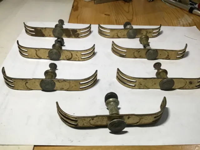 7 Vintage Art Deco Metal  Drawer Cabinet Pull Handles