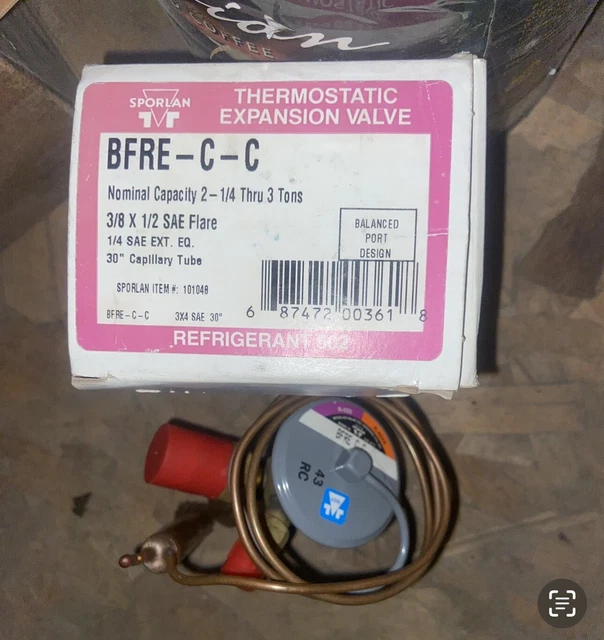 Sporlan BFRE-C-C  Expansion Valve 2-1/4 thru 3 tons  3/8x1/2 Sae Flare