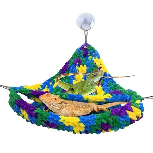 Bearded Dragon Hammock - Double-Layered Flannel Reptile Hammock Soft Swing Ha...
