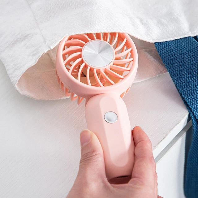KONTONTY Ventilatore Portatile Mini USB | 2 Velocità, Batteria 800mAh, Ricaricabile, Rosa, Per Casa, Ufficio E Viaggi - 2