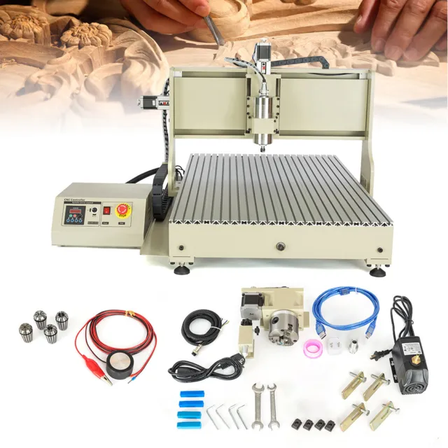 4 Axis Router Lathe USB Engraving CNC 6040Z DIY Wood Mill Cutting Machine 2200w