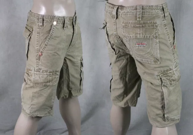 True Religion Jeans Men's ISAAC Cargo SHORTS Wheat brown MAR841EH