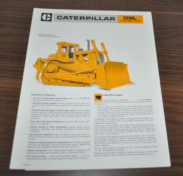 Cat Dozer Specifications.pdf CATERPILLAR D9L DOZER Tractor Specification Technical Data Brochure ...