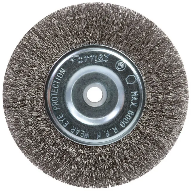 Forney  6 in. Dia. Coarse Crimped  5/8 in. Wire Wheel Brush  6000 rpm