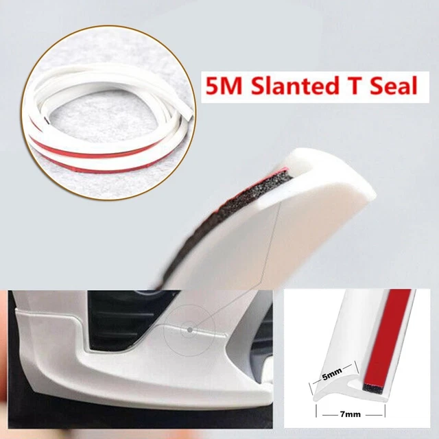 5M T-Type Rubber Sealing Strip For Car Edge Trim Bumper Lip Side Skirt AU STOCK