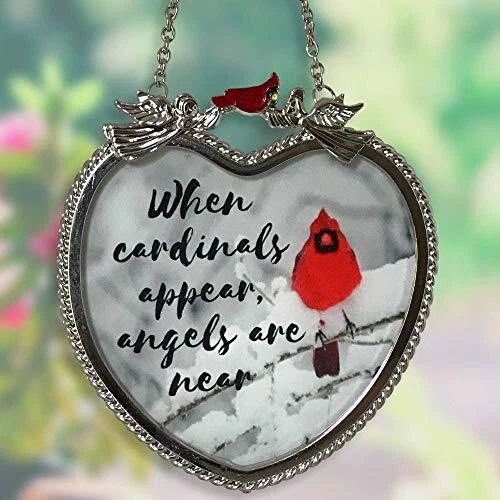 Memorial Cardinal Sun Catcher - When Cardinals Appear Angels...
