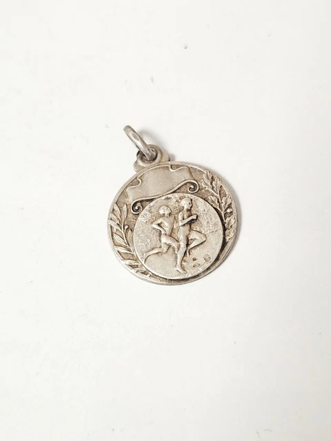 Médaille Porte-Bonheur Fer à Cheval En Argent - Bijou Vintage 2094 - Ancien - Occasion