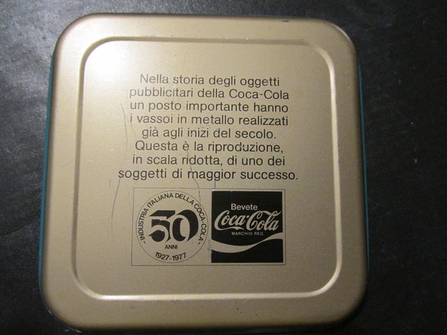 Lot De 7 Sous-verres Collector Coca-Cola Italia - 50ème Anniversaire 1977 - 10,5x10,5 Cm - Parfait Pour Les Collectionneurs