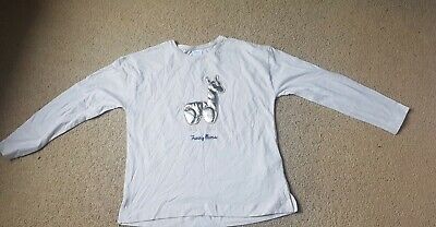 Zara Girls Cream Long Sleeved T-shirt Funny Llama Age 10 140cms