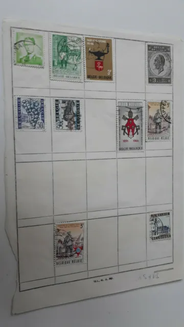 Briefmarken Belgien, Sammlung 10 Stück auf Sammelbogen