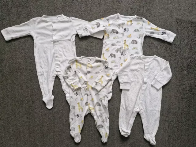 NEXT Unisex Baby Boy Girl 3-6 Months Babygrows Sleepsuits