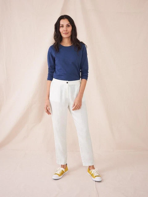 White linen trousers ladies uk sale