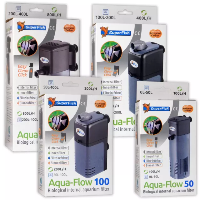 SUPERFISH AQUAFLOW FILTER Fish Tank Spray Bar Internal Power Aquarium