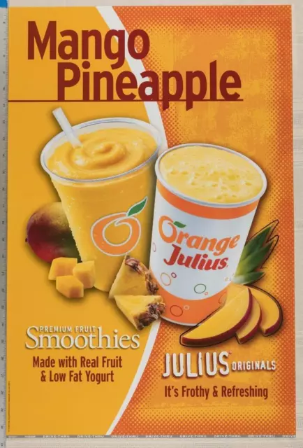 Dairy Queen Poster Backlit Plastic Orange Julius Mango Pineapple 17x25 dq2