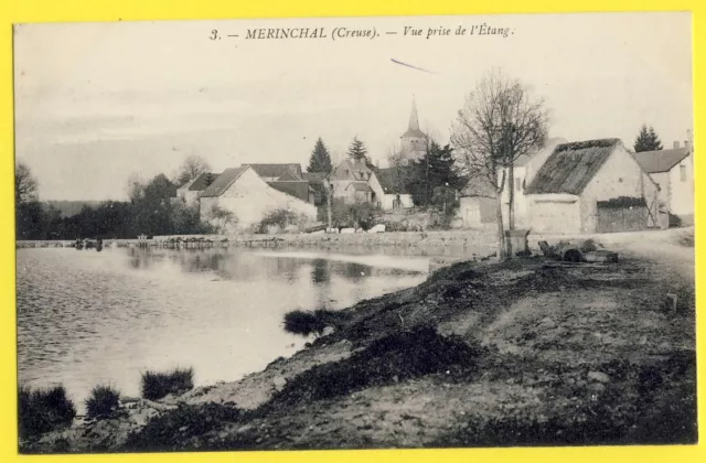 cpa Rare FRANCE Limousin 23 - MERINCHAL (Creuse) Vue prise de L' ÉTANG