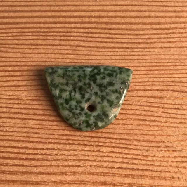 Ancient Pre Columbian Blue Green Jade Pendant Bead combine shipping #11