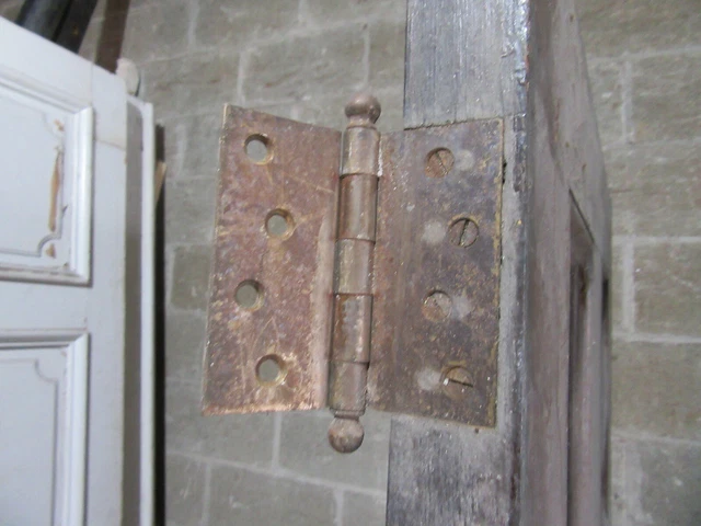 ~ ANTIQUE OAK 6 PANEL DOOR WITH HARDWARE L ~ 31.75 x 81.5 ARCHITECTURAL SALVAGE 10