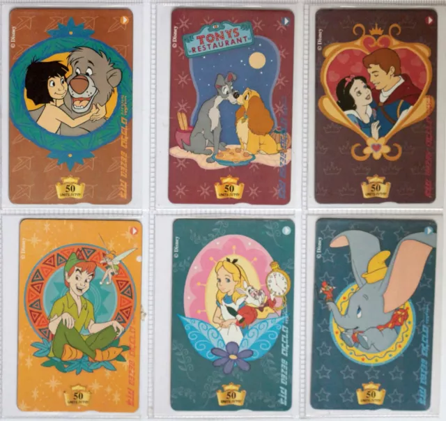 art.1551-n.6 Israel Phonecard Walt Disney,Peter Pan,Dumbo,Jungle Book,Lady Tramp