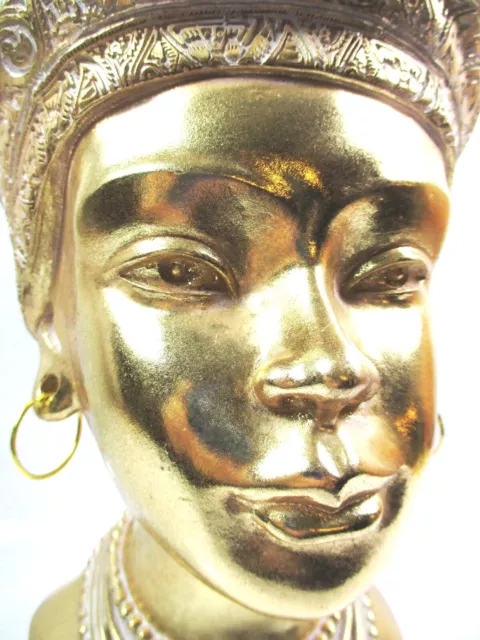 Africa Woman Head Bust With Metal Earrings to The Plant 32 CM Mega 3