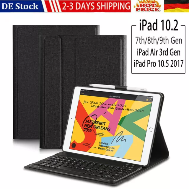 QWERTZ für iPad 7th 8th 9th Gen 10.2/Air 5 2 3 Tastatur Keyboard Hülle Case