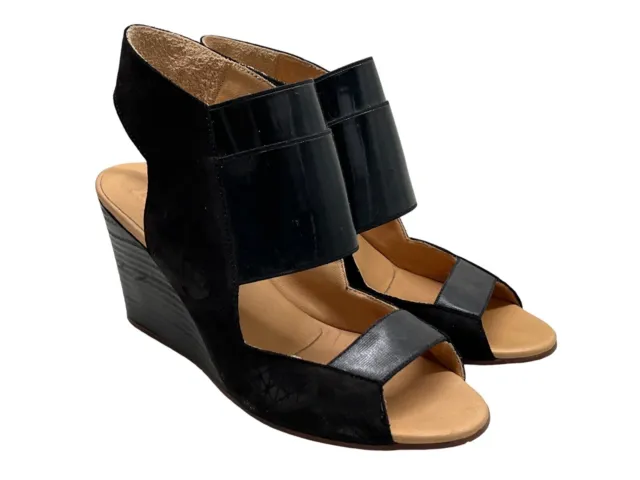 Maison Martin Margiela Navy/Black Ankle Strap Sandals Wedge Heels EUR38.5 US 7.5