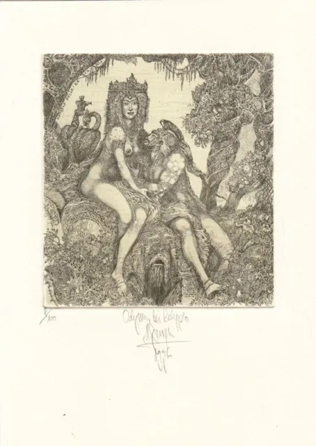 Exlibris Bookplate Radierung Harry Jürgens 1949 Odysseus Kalypso