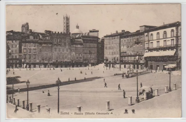 1929 - Antica Cartolina Di Siena - Piazza Vittorio Emanuele Ii - Formato Piccolo