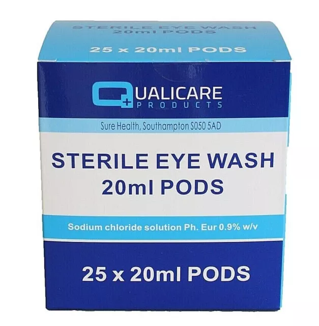 Sterile Saline Eye Wash 20ml Pods First Aid Kit Refill Wound Irrigation Solution