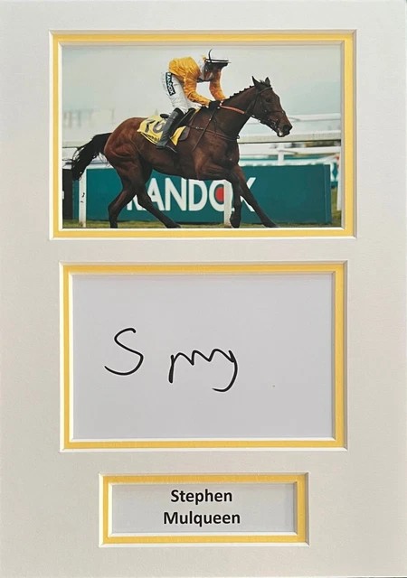 Stephen Mulqueen Hand Signed A4 Mounted Photo Display Horse Racing Autograph