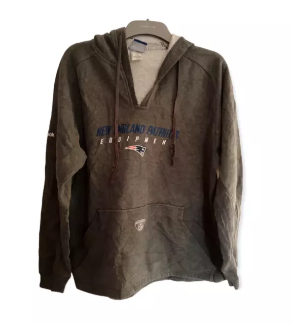 Reebok vintage New England Patriots sideline oversized hoodie, grey, size S