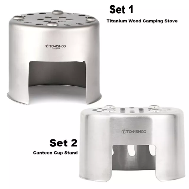 TOMSHOO Canteen Cup Stand Stainless Steel Wood Burning Stove for Outdoor Hiking