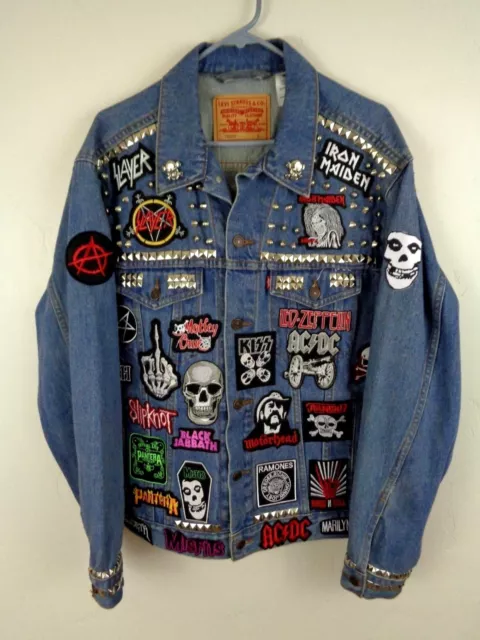 Denim jacket deals metal patches