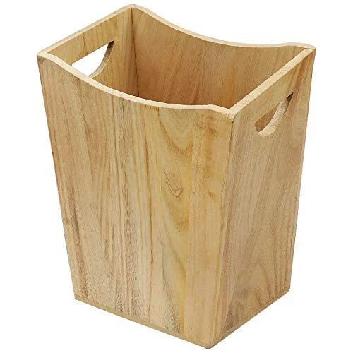 Honest Wood Trash CanRustic Farmhouse Style Wastebasket Bin with Handle for L...