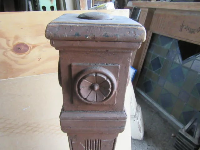 ~ Antique Carved Oak Newel Post ~ 47.5 Inches Tall ~  Architectural Salvage ~ 2
