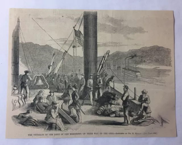 1862 magazine engraving~VETERANS OF THE ARMY of the MISSISSIPPI