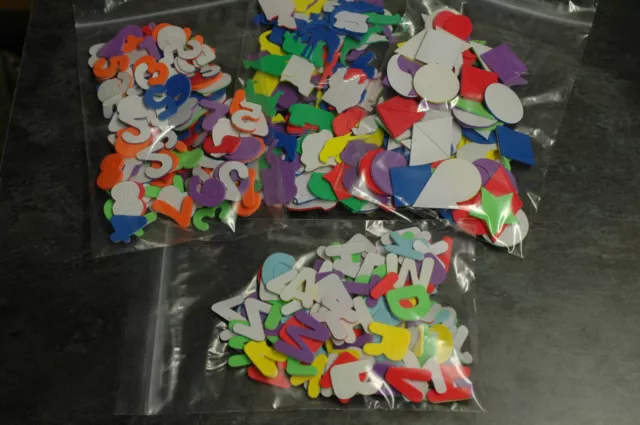 1 Pack of 100 3D Foam Stickers - Numbers - Shapes - Animals - Letters