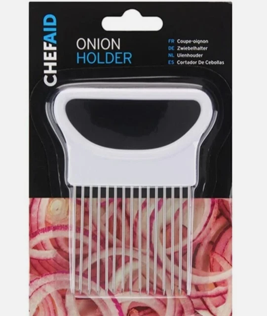 CHEF-AID ONION HOLDER Hand Held Easy Slicer Cutter Potato Wedges ...