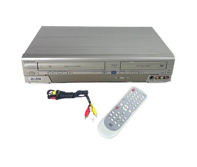 EMERSON DVD VCR Combo EWR20V4 DVD Recorder w Remote & AV Cables TESTED