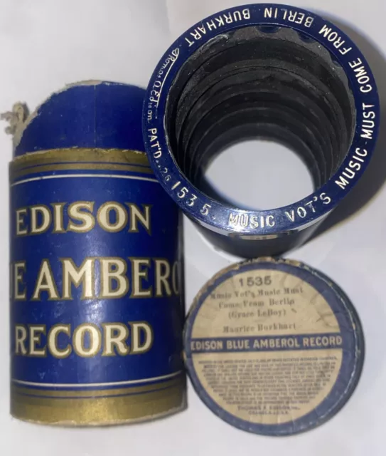 Music Must Come From Berlin Burkhart #1535 Edison Blue Amberol Record Cylinder